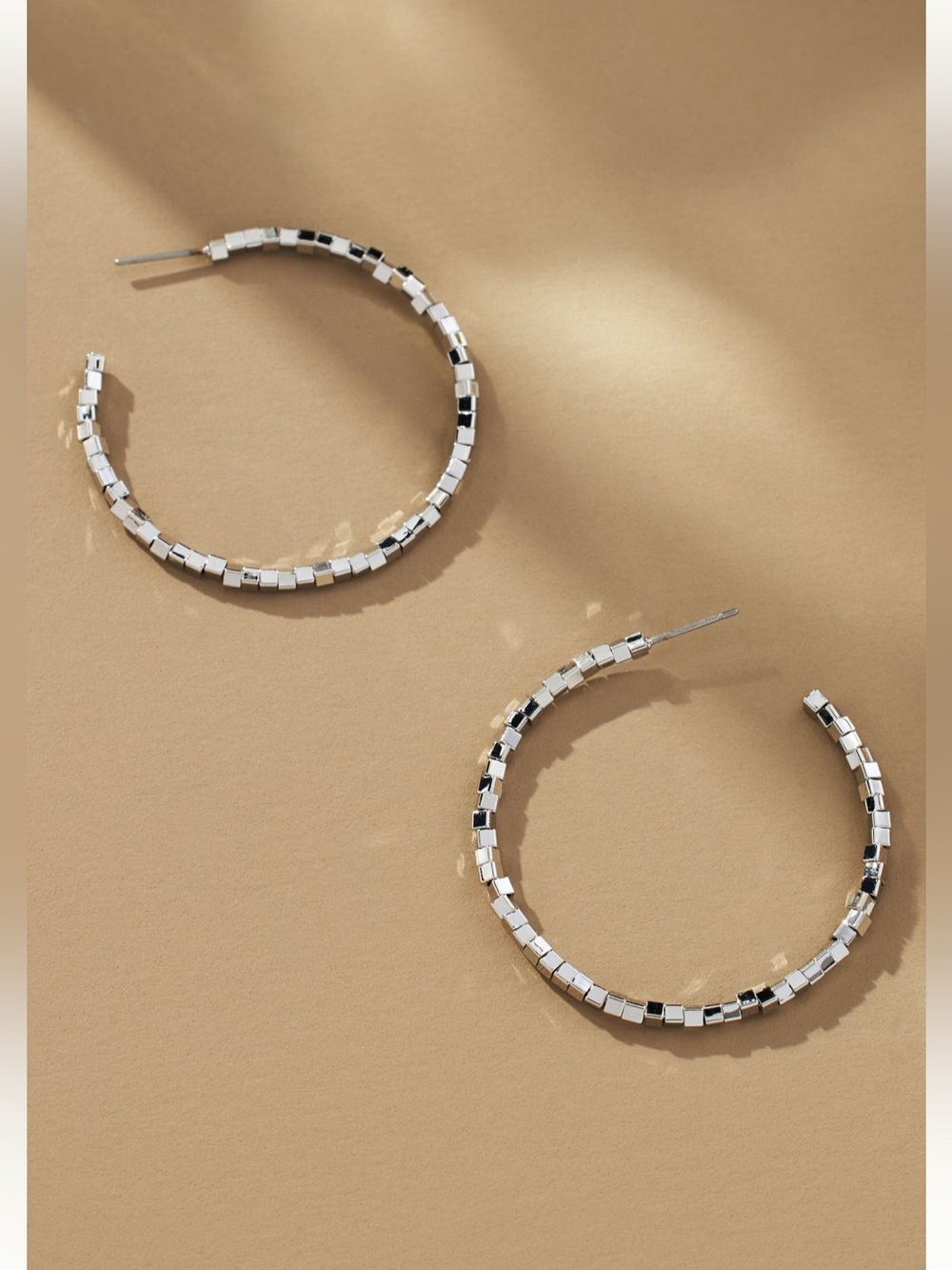NWT Anthropologie Mini Block Bead Hoop Earrings